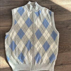 Argyle Zip-Up Sweater Vest